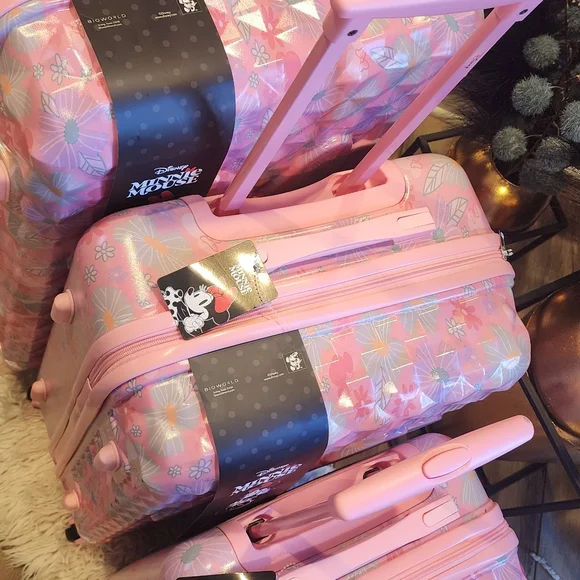 Disney Minney Mouse Hard Suitcases Set of 3!28"&24"&20"Brand New - Picture 7 of 9